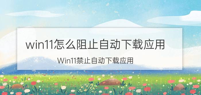 win11怎么阻止自动下载应用 Win11禁止自动下载应用